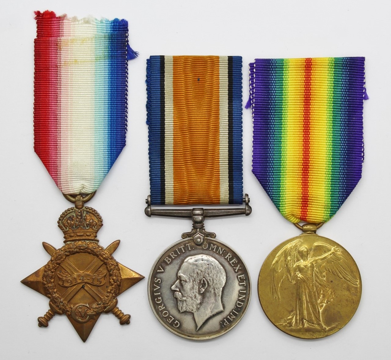 WW1 1914-15 Star Medal Trio - Pte. M. Lyons, York & Lancaster Regiment
