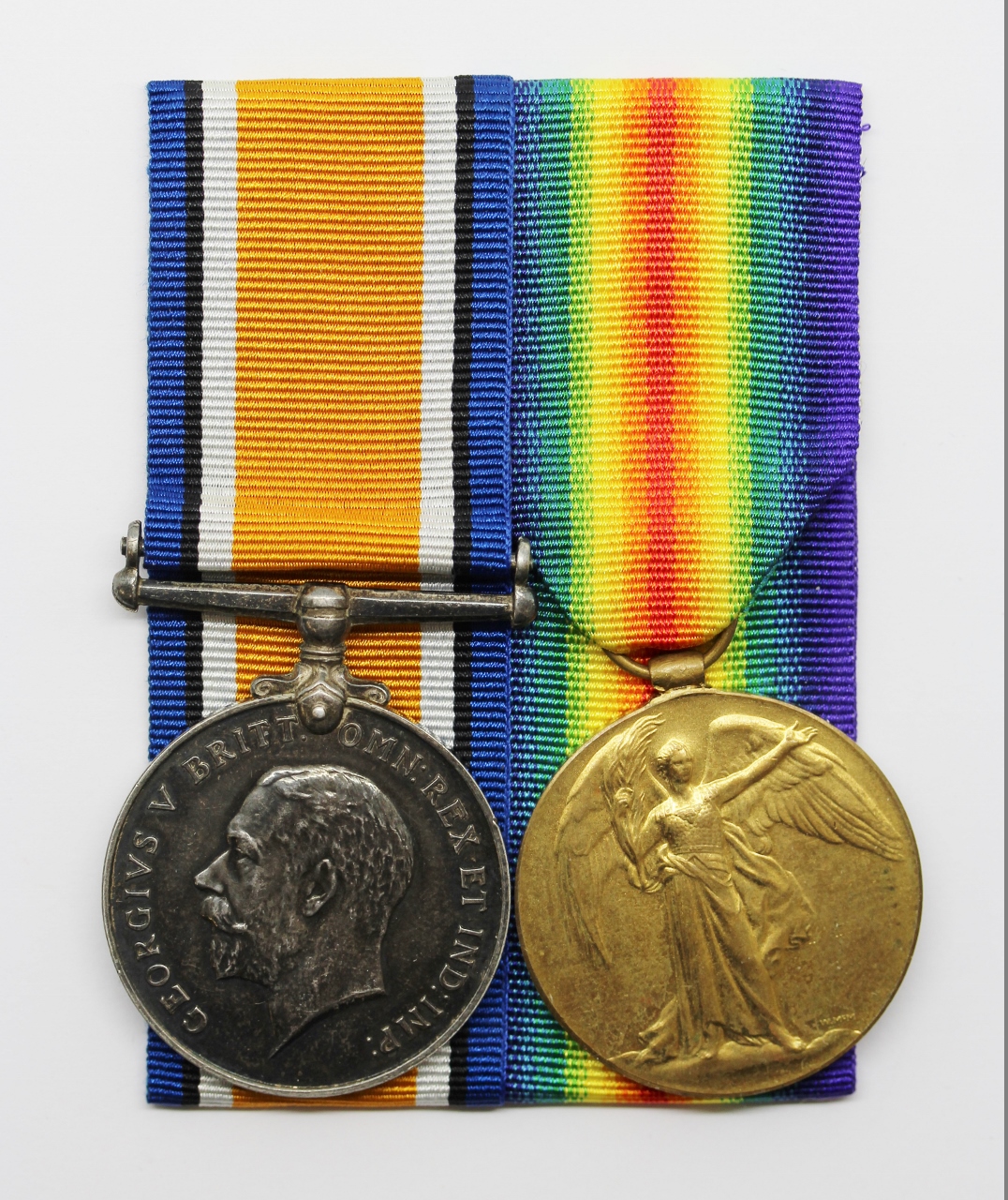 WW1 British War & Victory Medal Pair - Pte. K. Robinson, 21st (Wool Textile Pioneers) Bn. West Yorkshire Regiment - K.I.A.