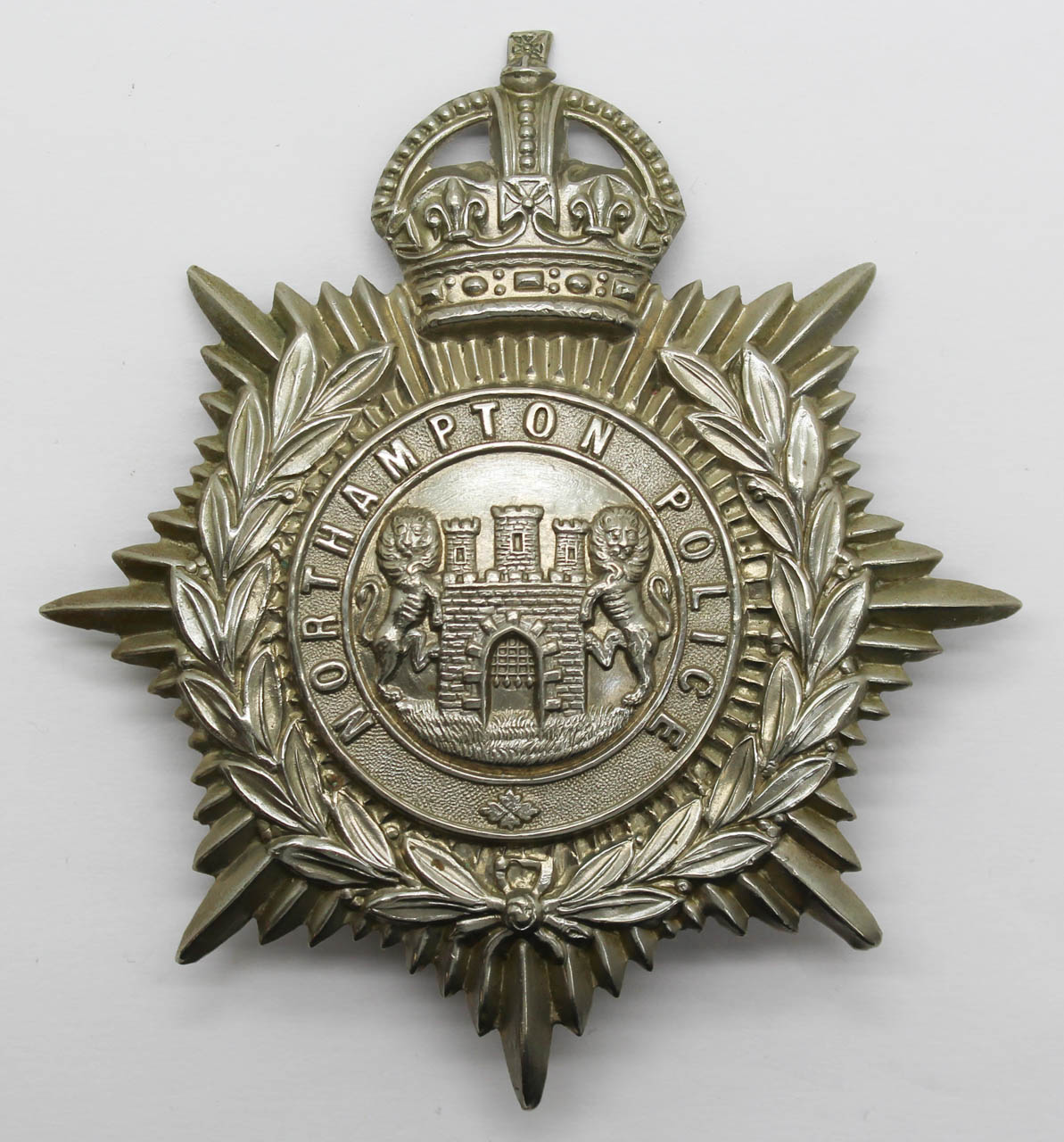 Northampton Borough Police Helmet Plate - King's Crown