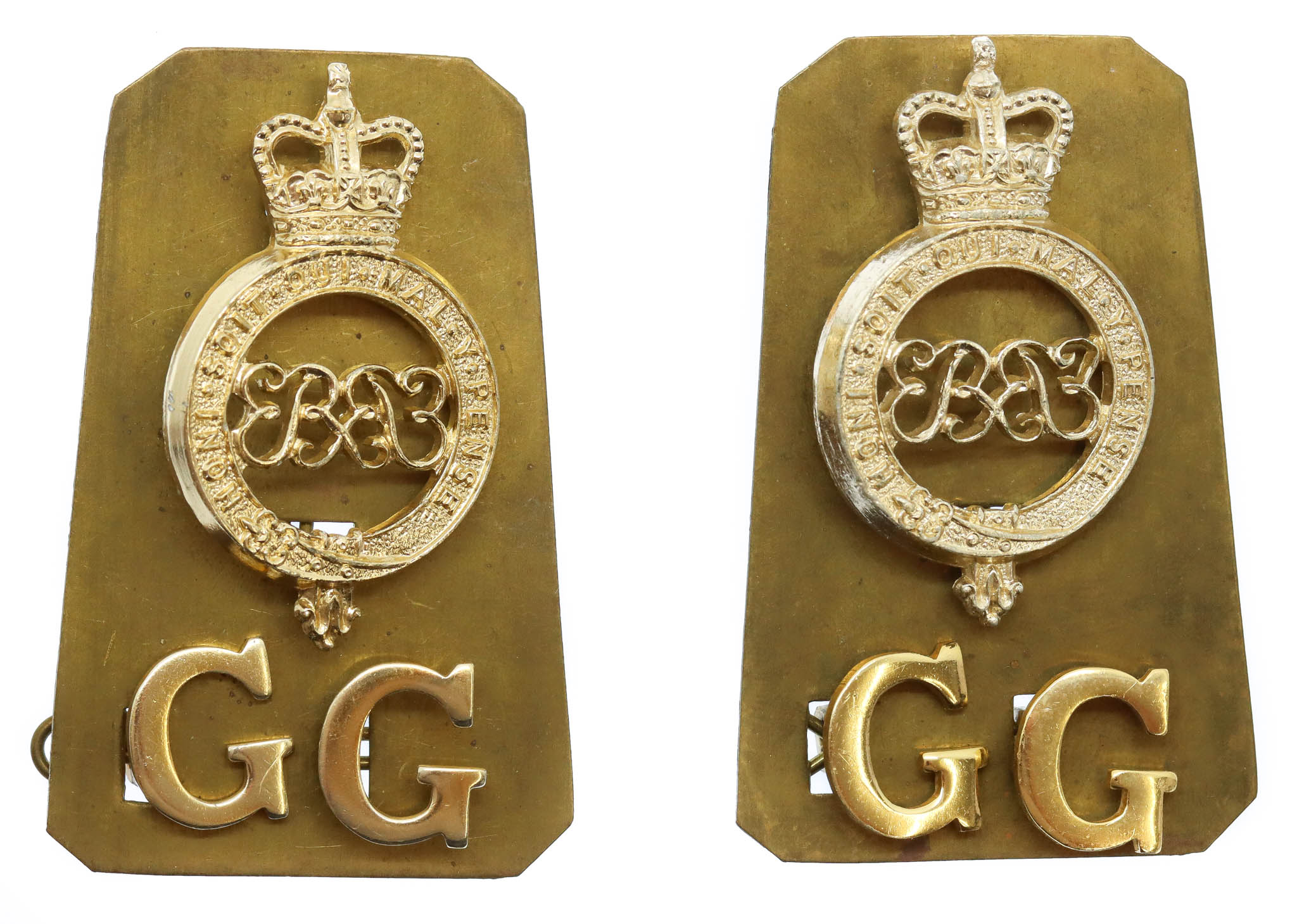 Pair of Grenadier Guards Anodised (Staybrite) Shoulder Titles