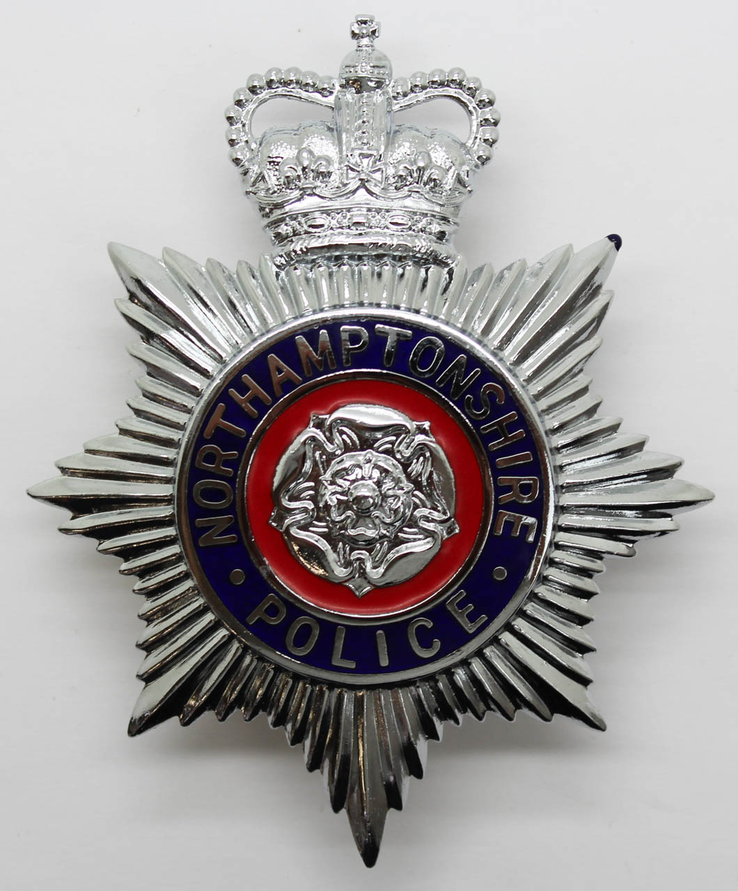 Northamptonshire Police Enamelled Helmet Plate - Queen's Crown