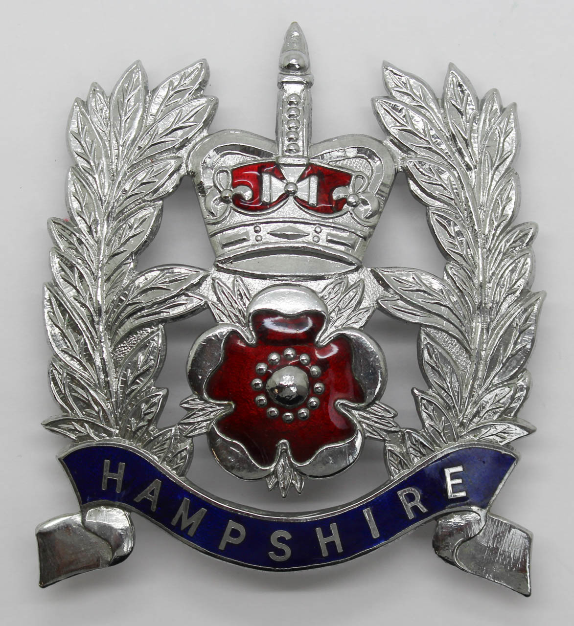 Hampshire Constabulary Sergeants Enamelled Helmet Plate - Queen's Crown