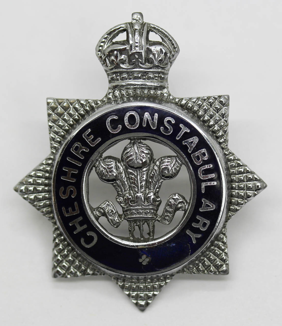 Cheshire Constabulary Senior Officer's Enamelled Cap Badge - King's Crown