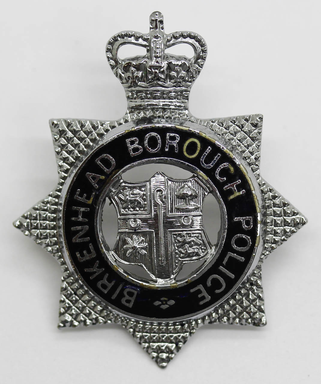 Birkenhead Borough Police Senior Officer's Enamelled Cap Badge 