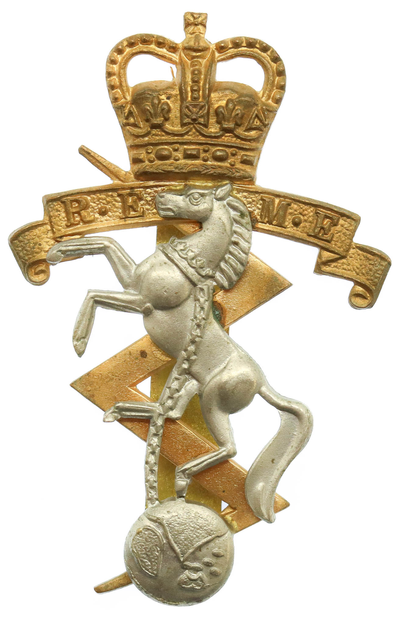 Royal Electrical & Mechanical Engineers (R.E.M.E.) Bi-Metal Cap Badge