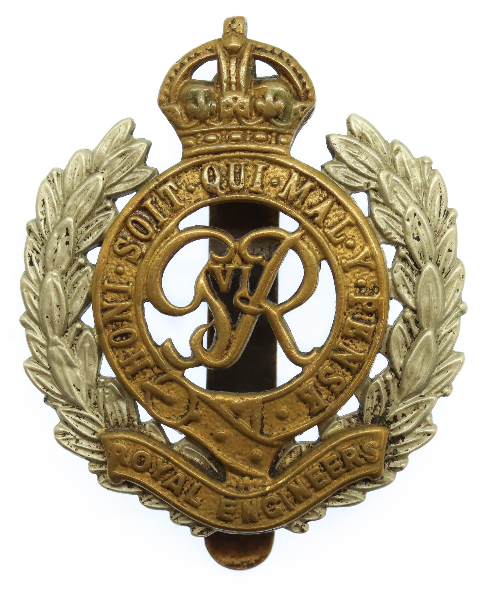 George VI Royal Engineers Bi-Metal Cap Badge