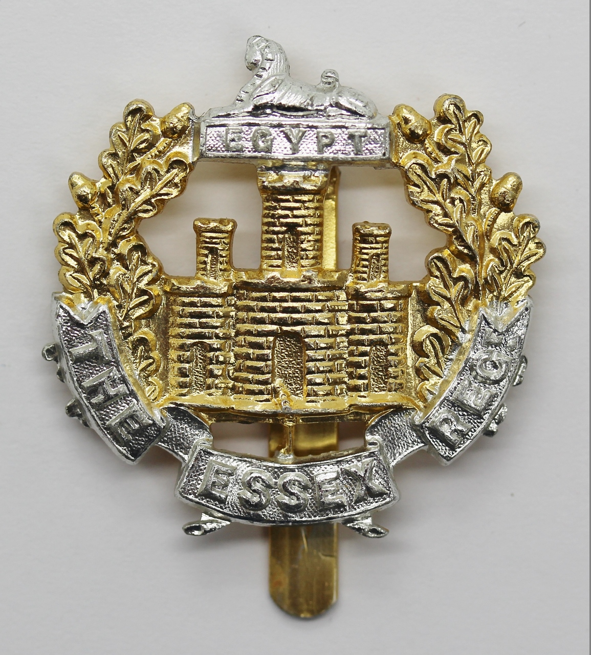 Essex Regiment Anodised (Staybrite) Cap Badge