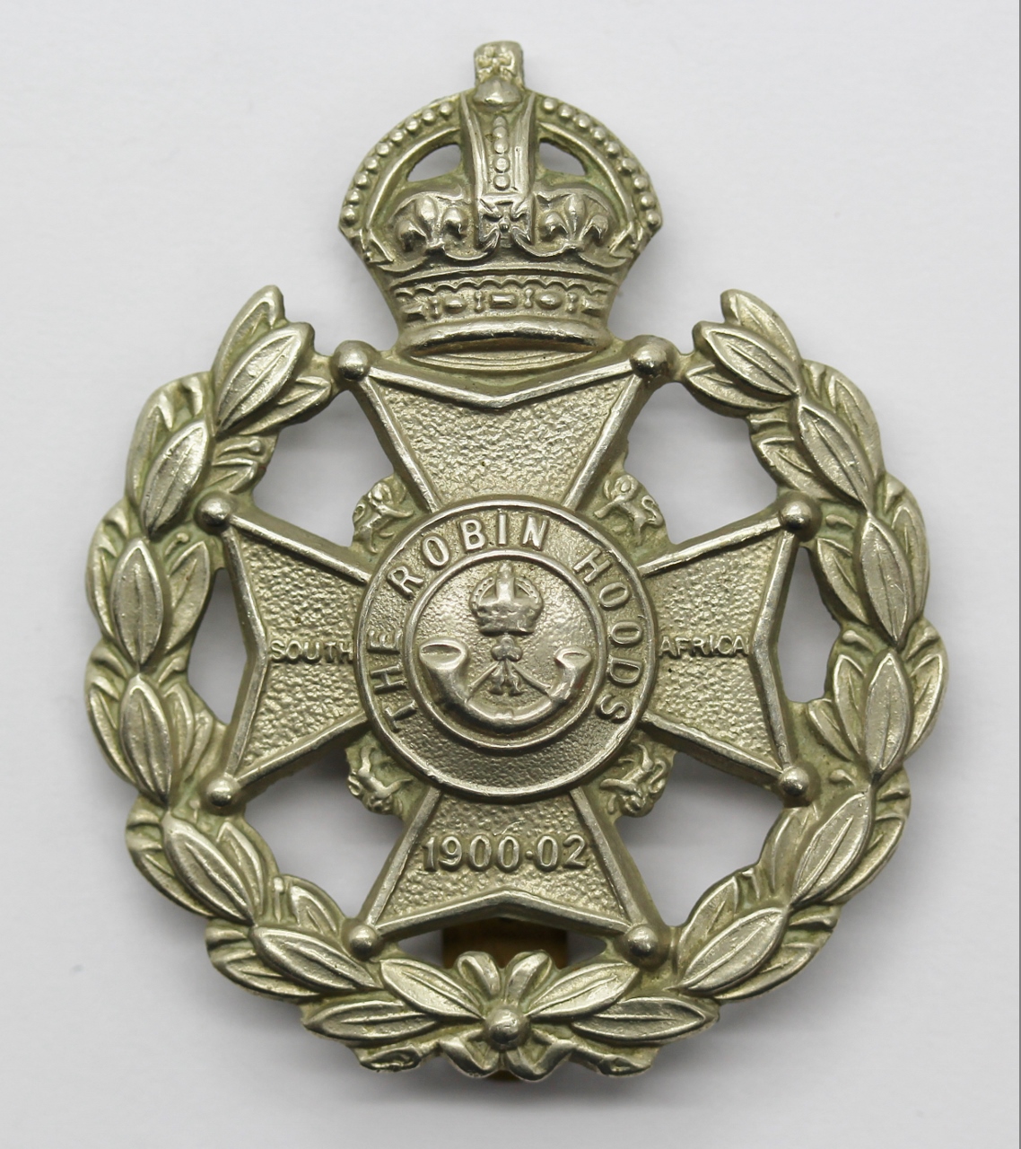 7th Bn. (The Robin Hoods) Sherwood Foresters Cap Badge - King's Crown