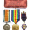 WW1 British War & Victory Medal Pair with Hallmarked Silver Order of Odd Fellows Medal - Pte. A. Adams, West Yorkshire Regiment