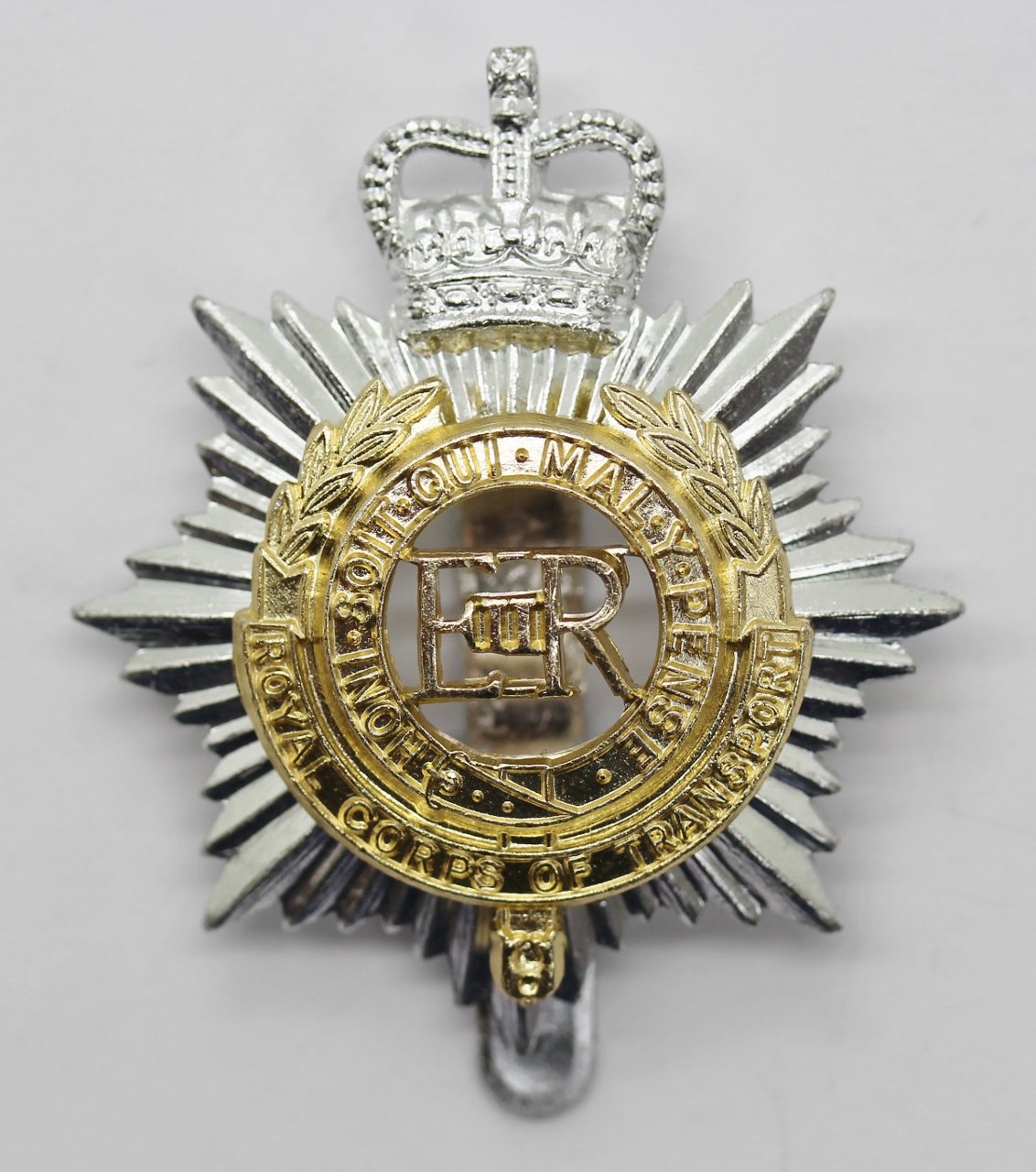Royal Corps of Transport (R.C.T.) Anodised (Staybrite) Cap Badge