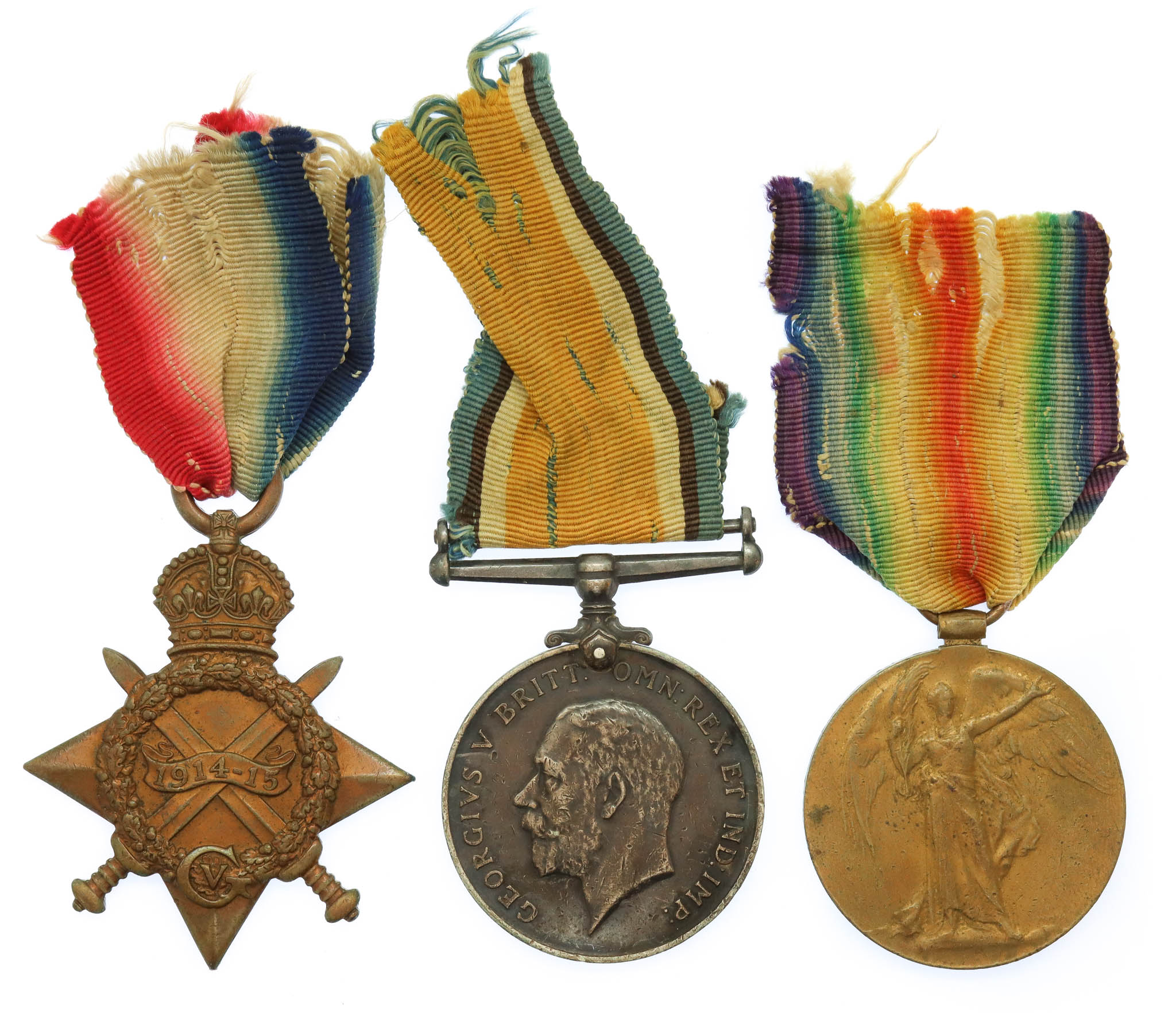 WW1 1914-15 Star Medal Trio - Pte. F. Morris, King's Royal Rifle Corps - Wounded