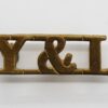 York and Lancaster Regiment (Y&L) Brass Shoulder Title