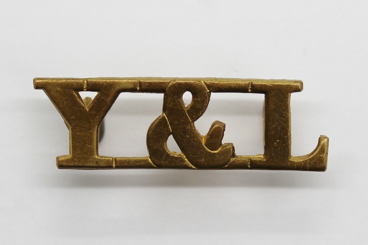 York and Lancaster Regiment (Y&L) Brass Shoulder Title