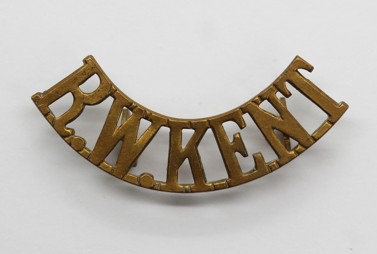 Royal West Kent Regiment (R.W.KENT) Brass Shoulder Title