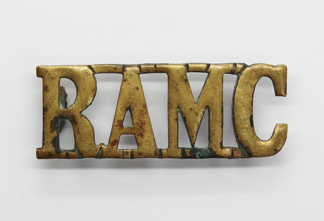 Royal Army Medical Corps (R.A.M.C) Brass Shoulder Title