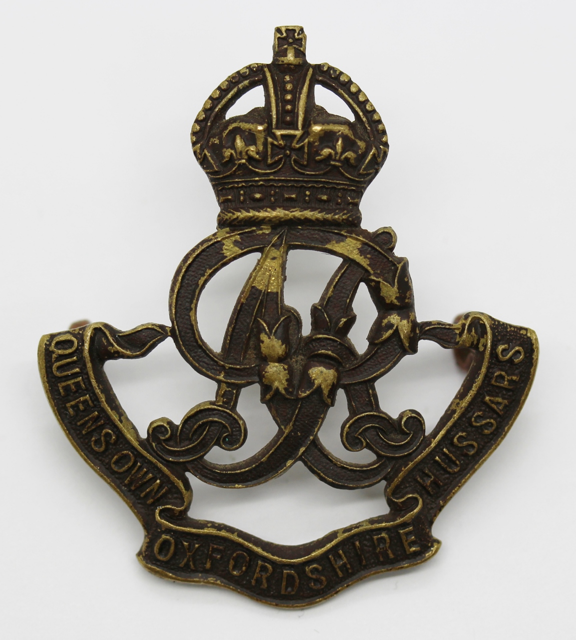 Queen's Own Oxfordshire Hussars Cap Badge - King's Crown