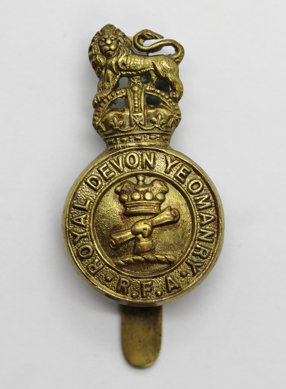 Royal Devon Yeomanry R.F.A. Cap Badge - King's Crown