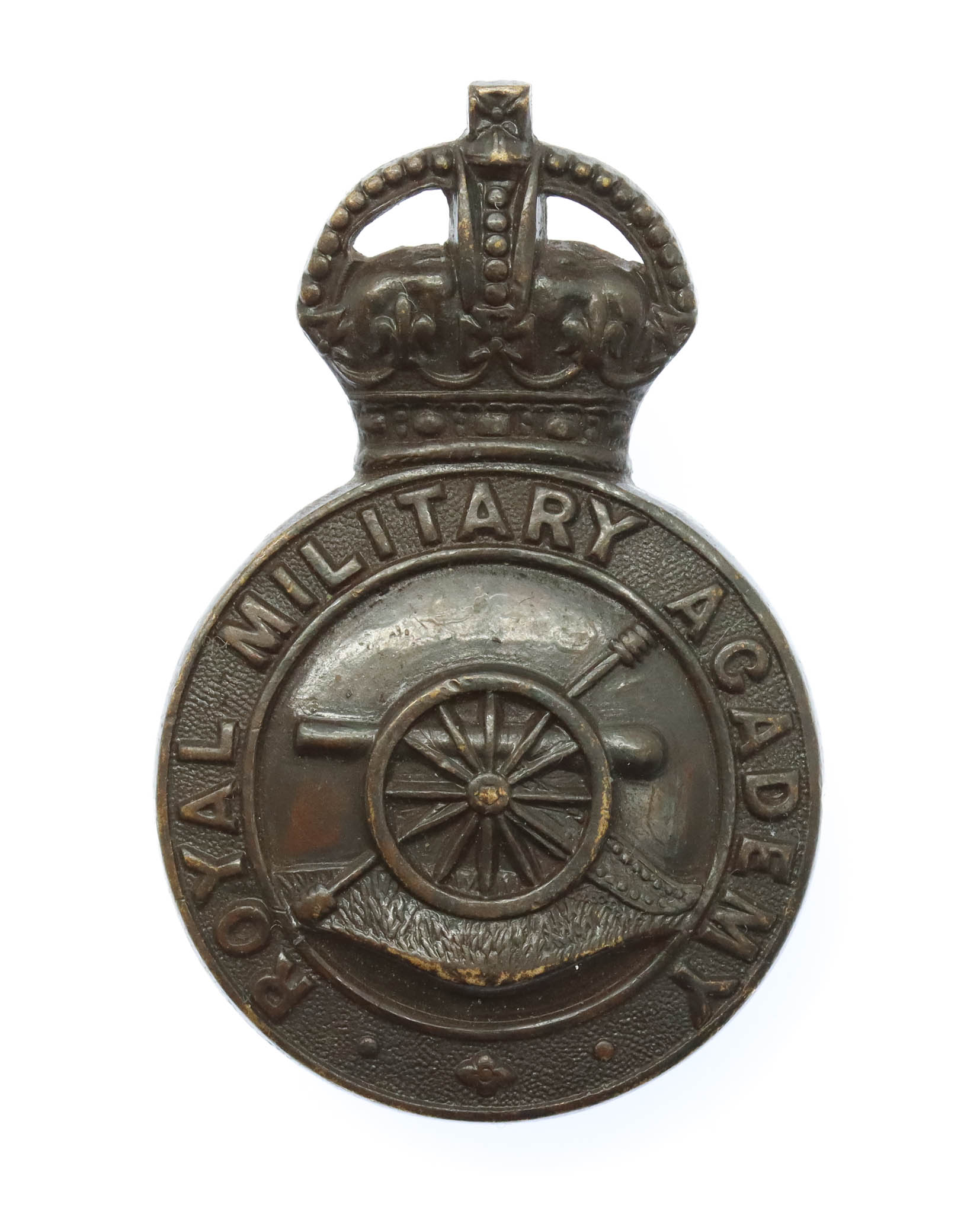 Royal Military Academy, Woolwich Officer Cadet Cap Badge - King's Crown
