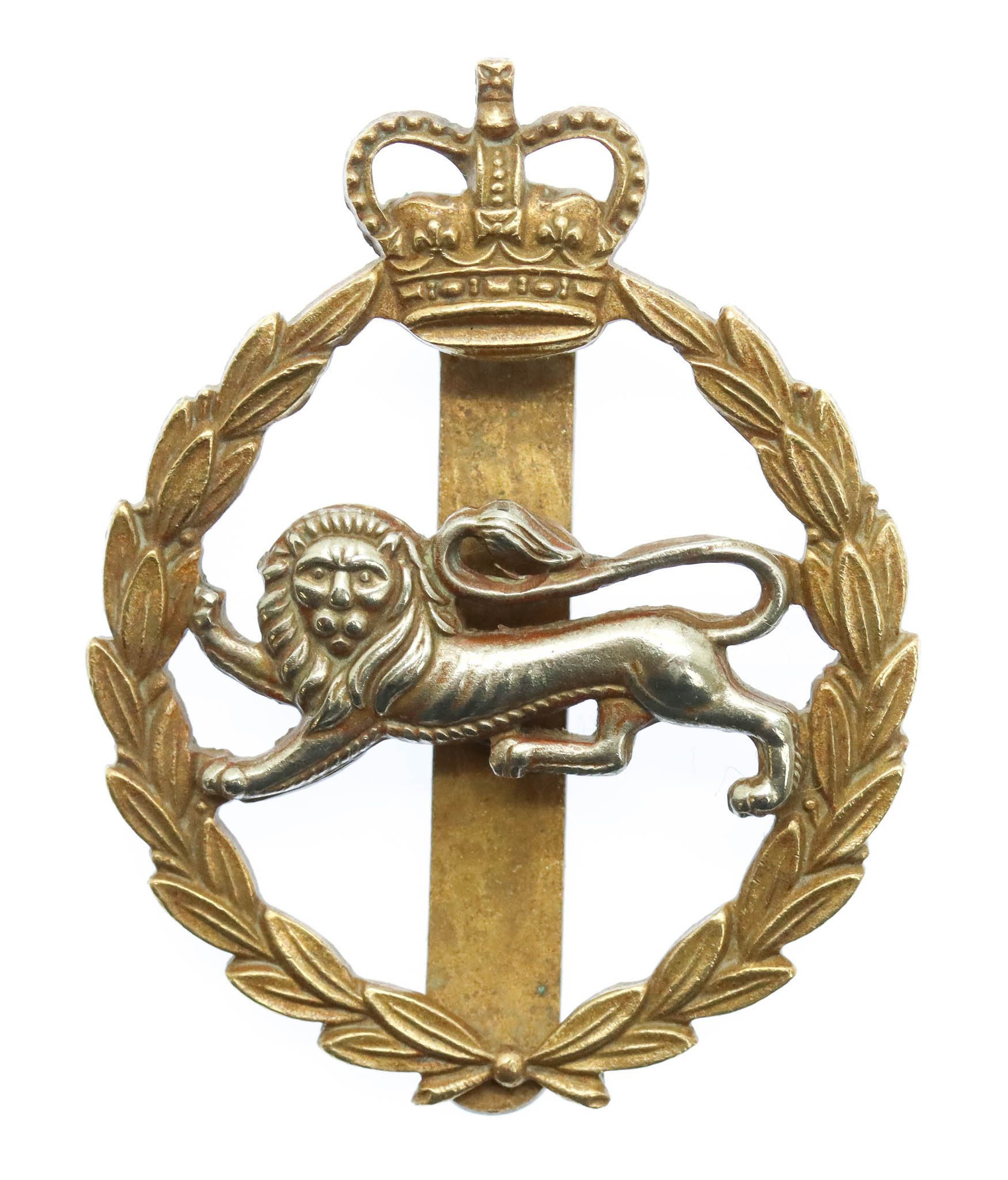 King's Own Royal Border Regiment Bi-Metal Cap Badge - Queen's Crown