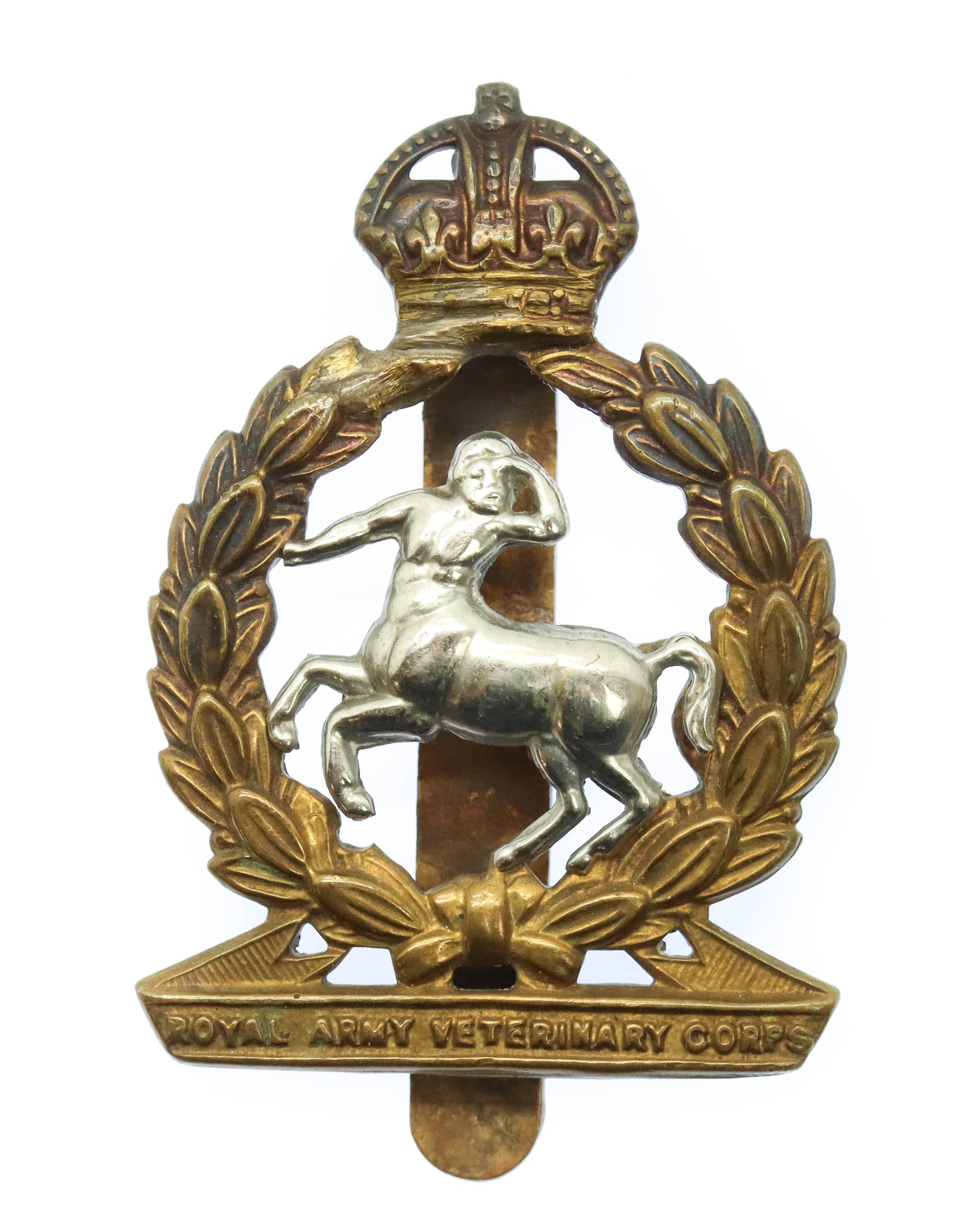 Royal Army Veterinary Corps (R.A.V.C.) Cap Badge - King's Crown