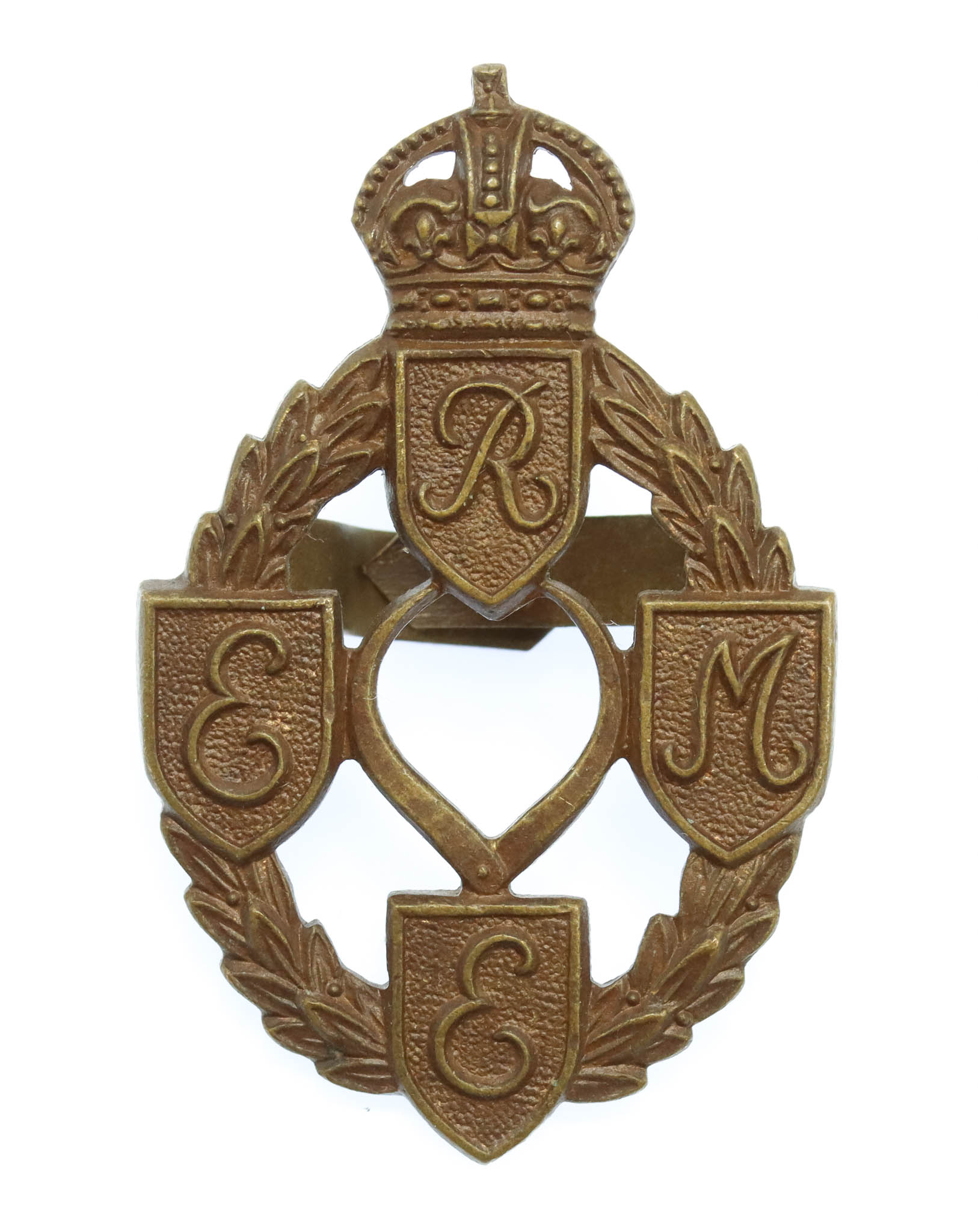 Royal Electrical & Mechanical Engineers (R.E.M.E.) Officer's Service Dress Cap Badge - King's Crown (1st Pattern)