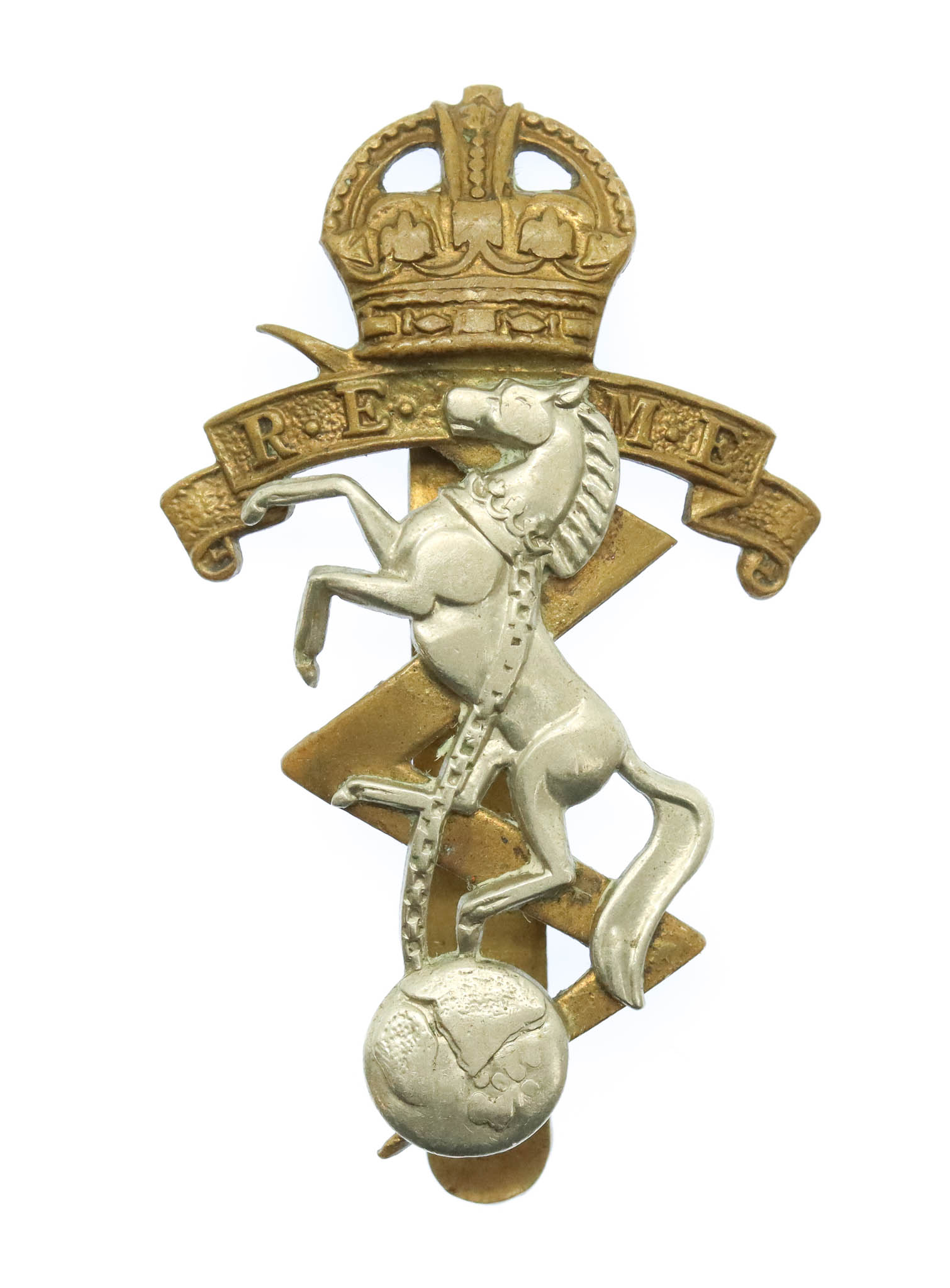 Royal Electrical & Mechanical Engineers (R.E.M.E.) Cap Badge - King's Crown (2nd Pattern)
