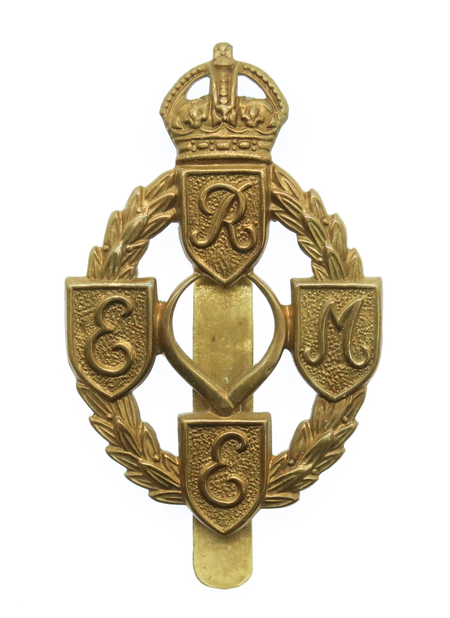 Royal Electrical & Mechanical Engineers (R.E.M.E.) Cap Badge - King's Crown (1st Pattern)