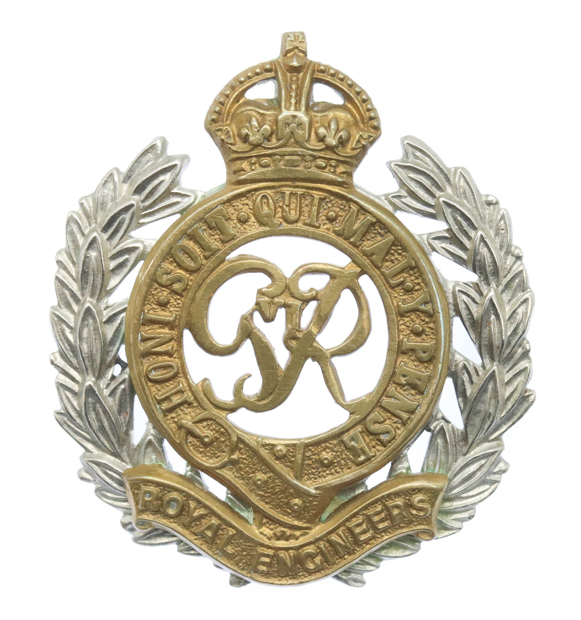 George VI Royal Engineers Bi-metal Cap Badge