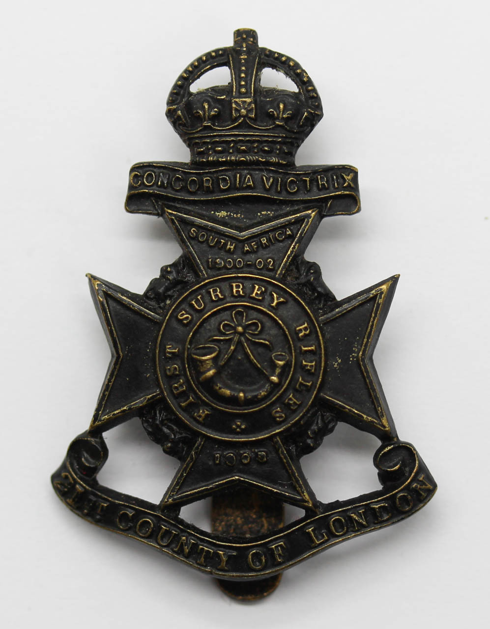21st County of London Bn. (First Surrey Rifles) London Regiment Cap Badge