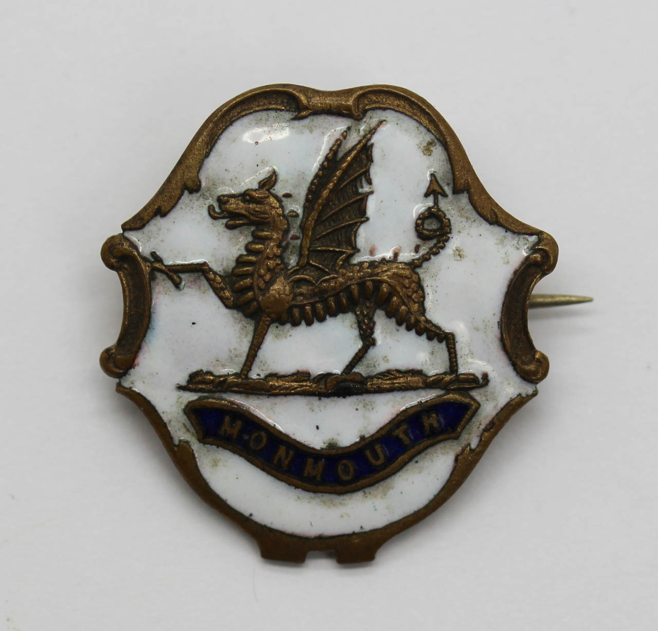 WWI Monmouthshire Regiment Enamelled Sweetheart Brooch