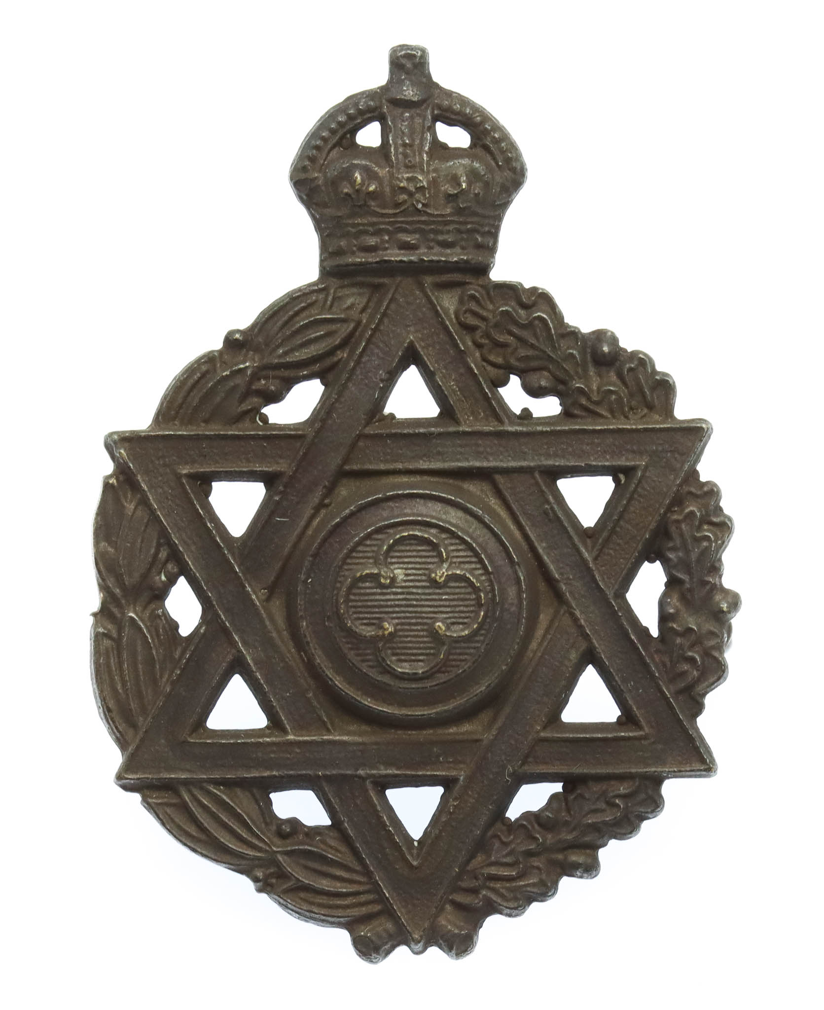 Royal Army Chaplains Department Jewish Chaplain Cap Badge - King's Crown