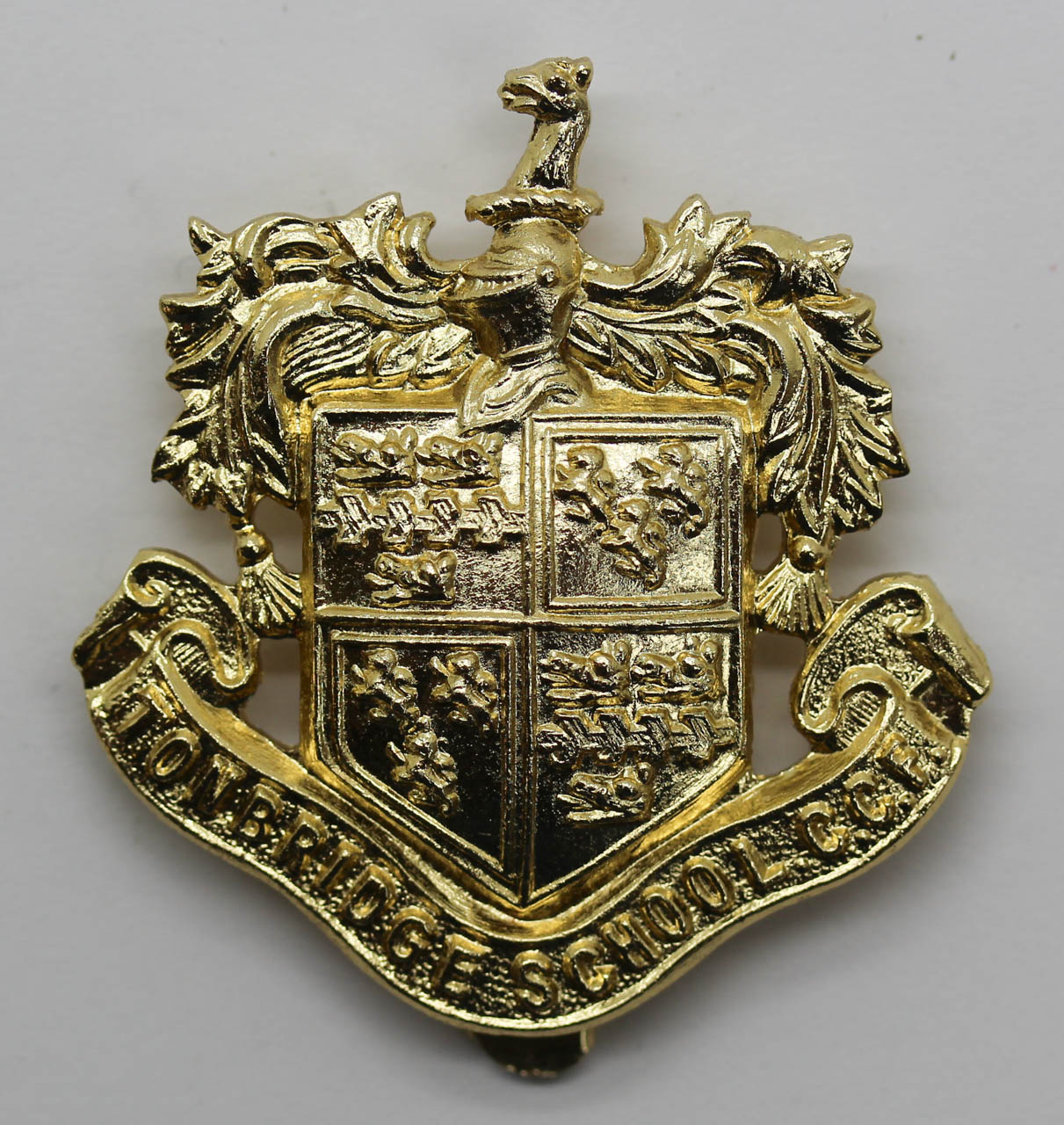 Tonbridge School C.C.F. Anodised (Staybrite) Cap Badge