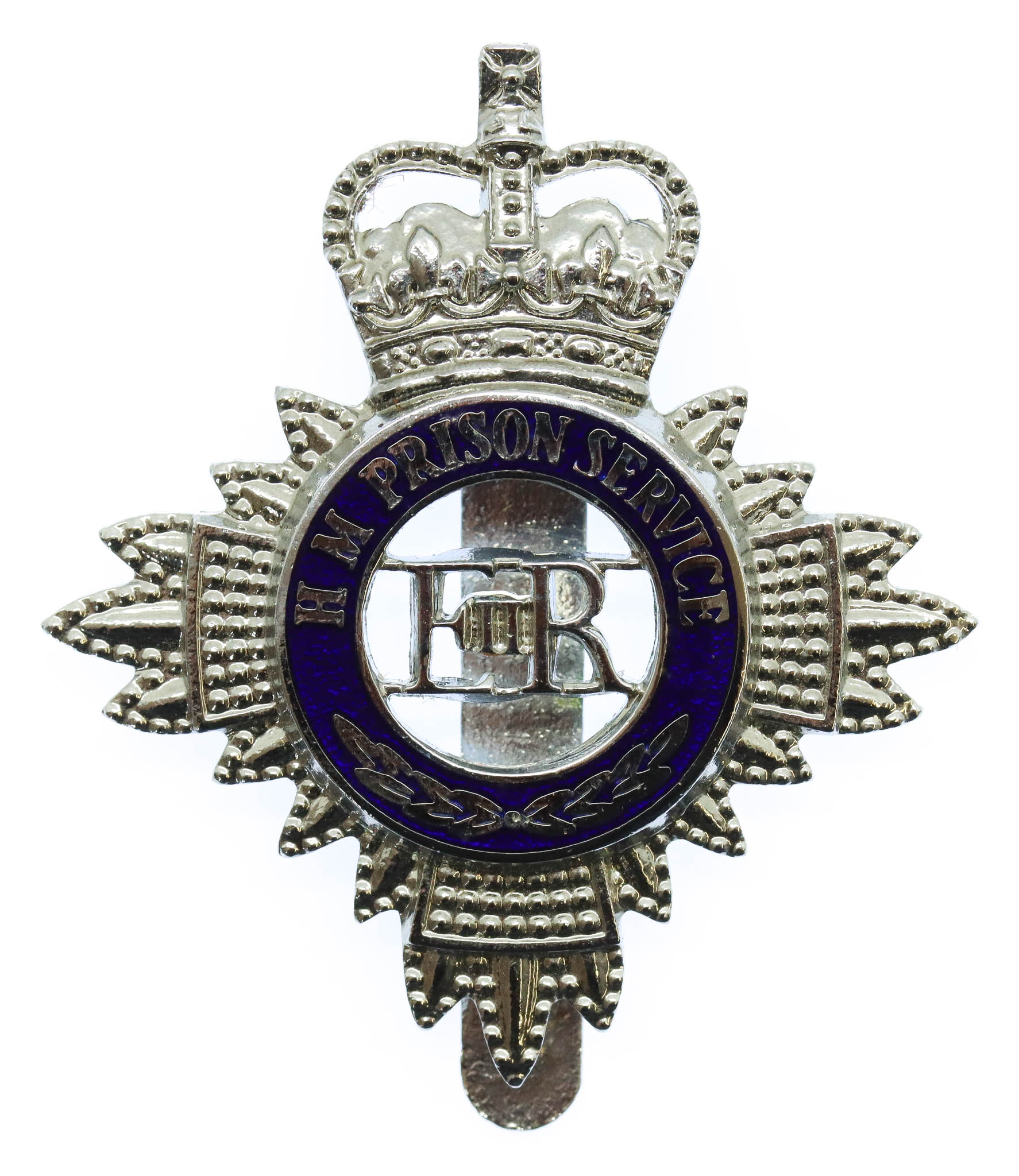 H.M. Prison Service Enamelled Cap Badge - Queen's Crown
