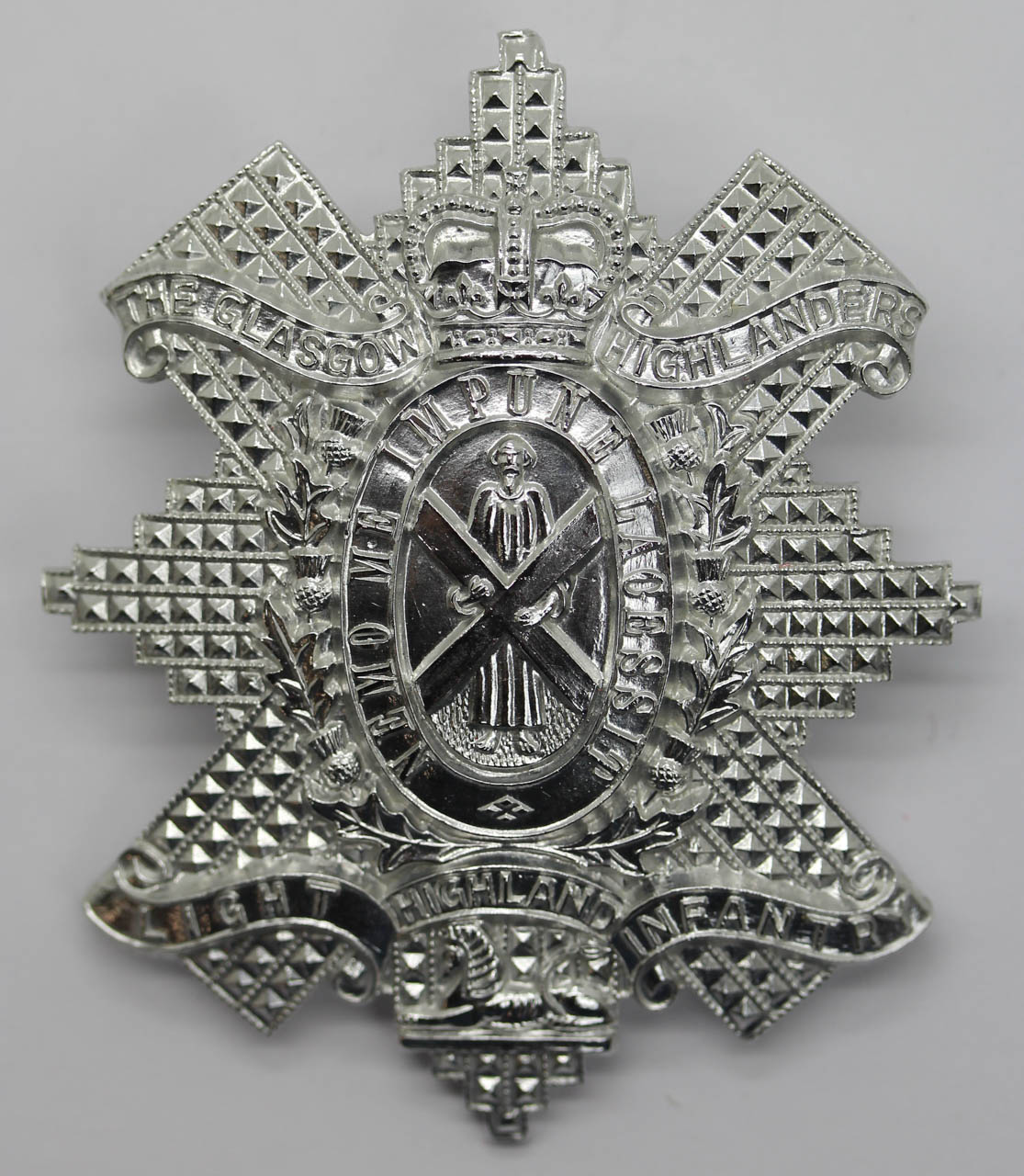 Glasgow Highlanders Highland Light Infantry Anodised (Staybrite) Cap Badge