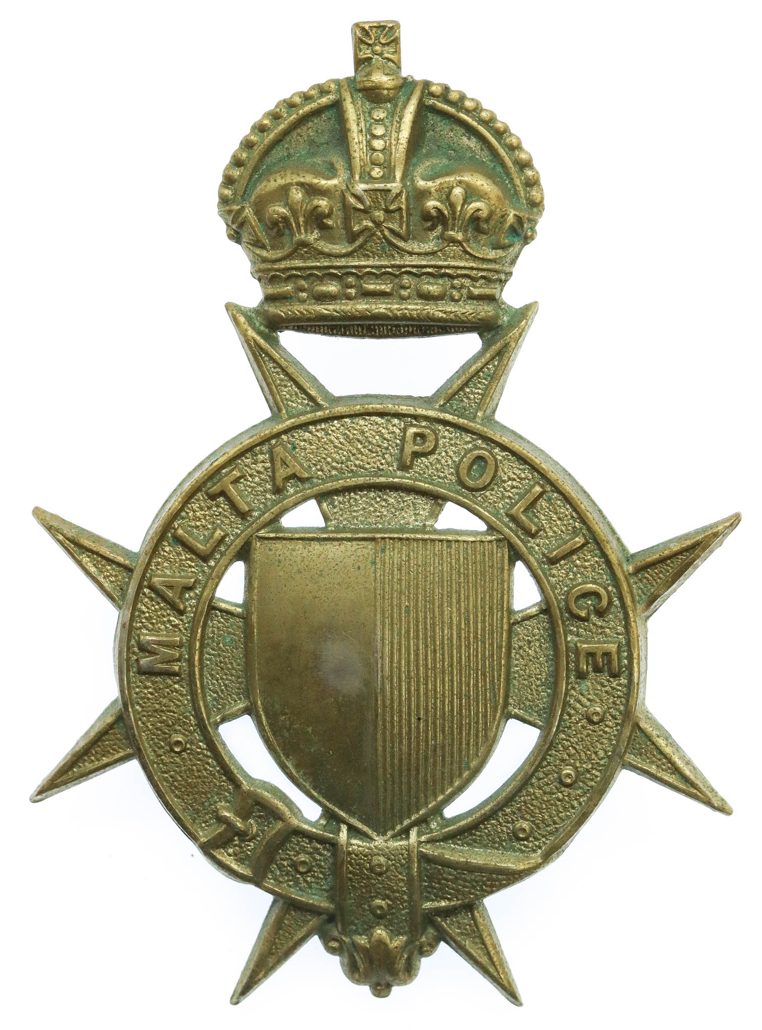 Malta Police Helmet Plate - King's Crown