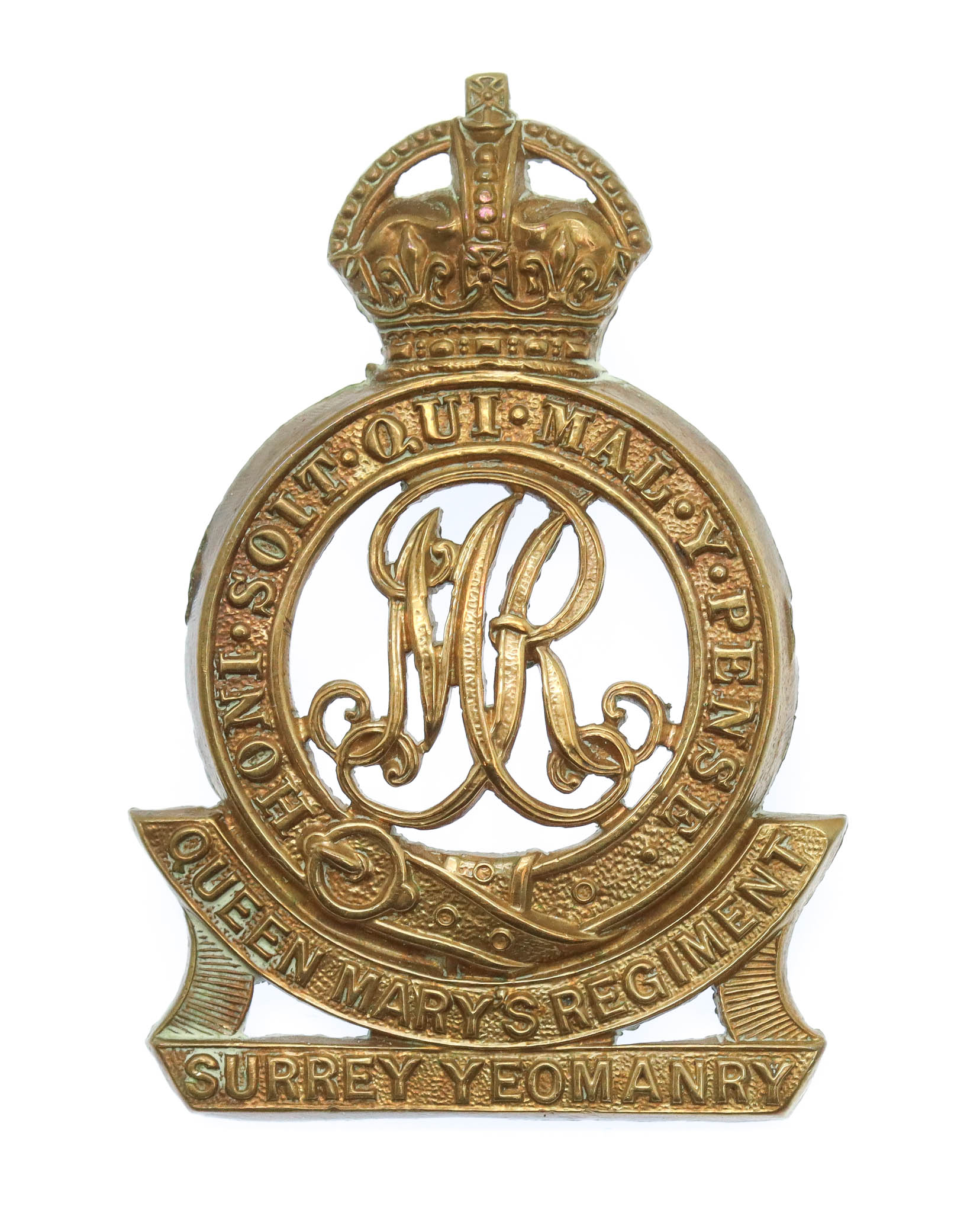 Surrey Yeomanry (Queen Mary's Regiment) Cap Badge - King's Crown