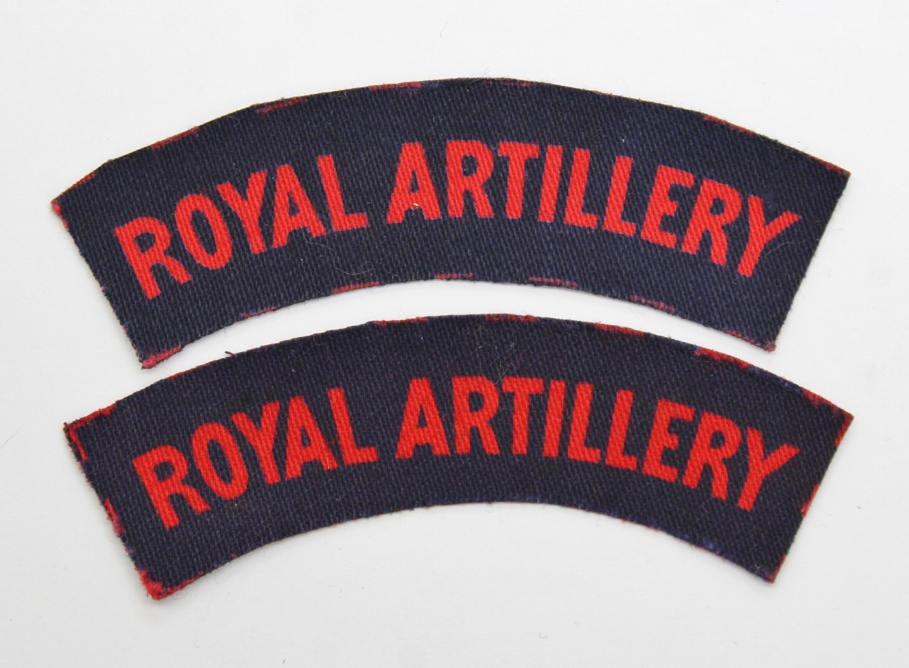 Pair of Royal Artillery Printed Shoulder Titles