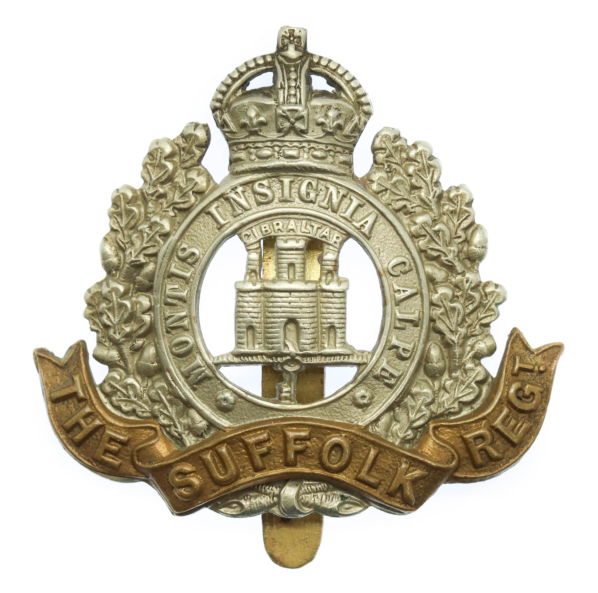 Suffolk Regiment Cap Badge - King's Crown