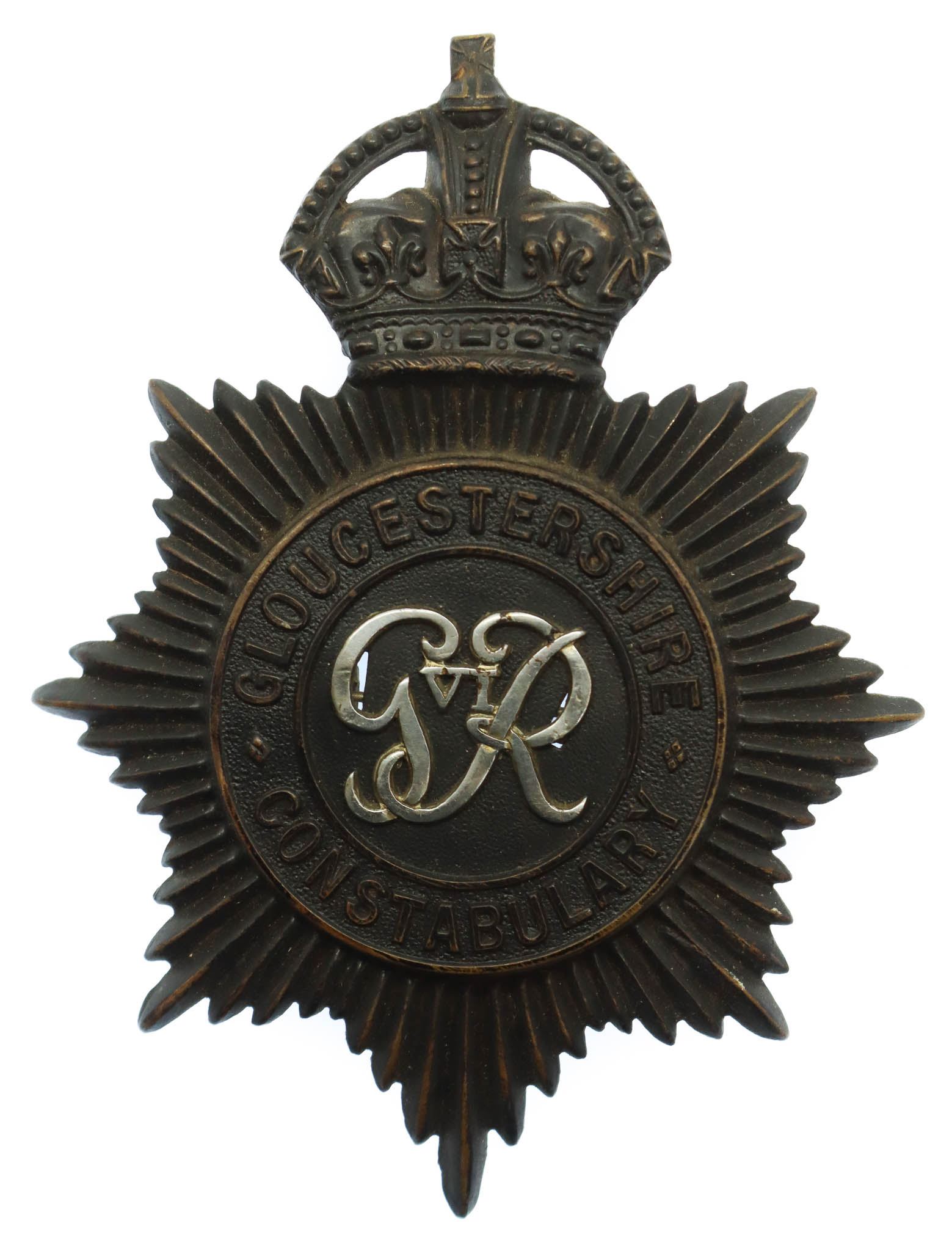 George VI Gloucestershire Constabulary Night Helmet Plate