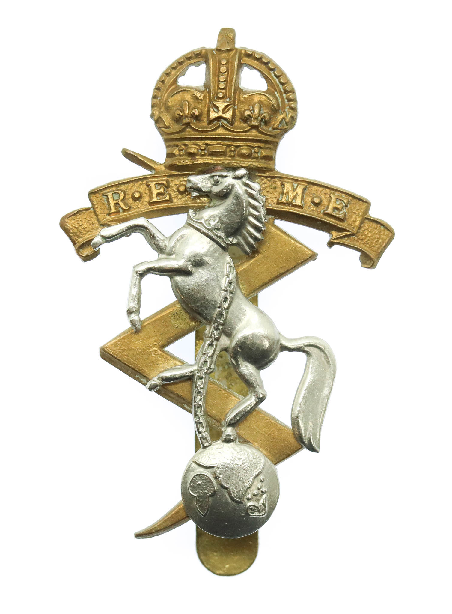 Royal Electrical & Mechanical Engineers (R.E.M.E.) Cap Badge - King's Crown (2nd Pattern)