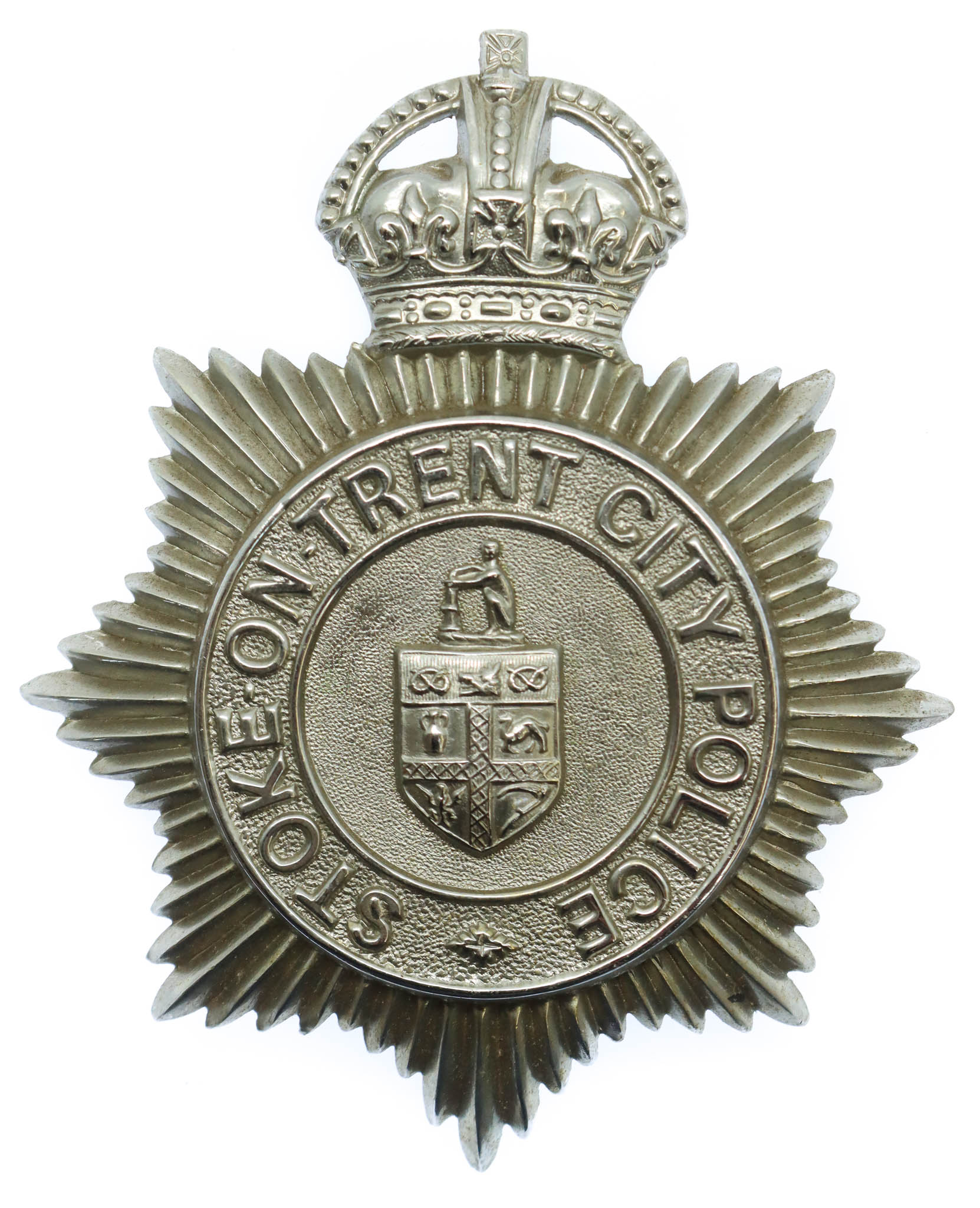 Stoke-on-Trent City Police Helmet Plate - King's Crown