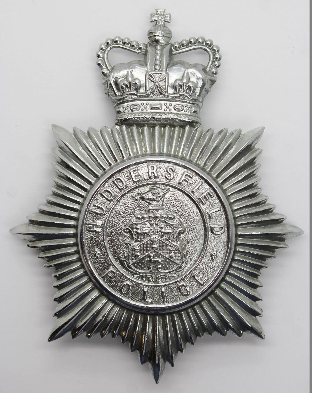 Huddersfield Police Helmet Plate - Queen's Crown