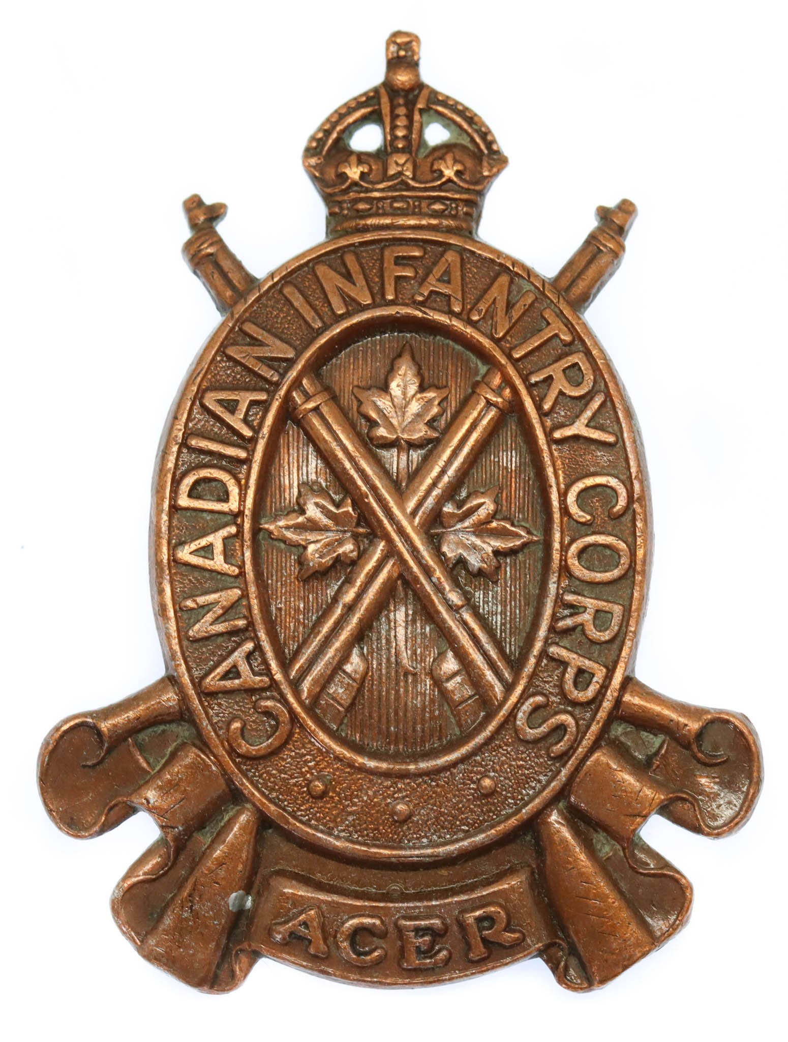 Canadian Infantry Corps Cap Badge- King's Crown
