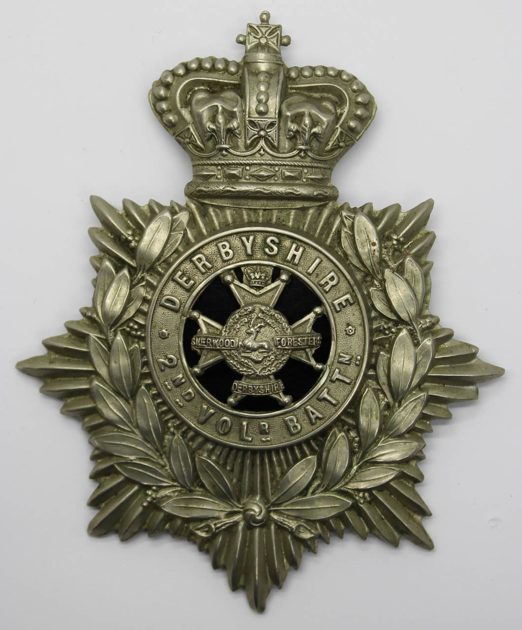 Victorian 2nd Volunteer Bn. Derbyshire Regiment Helmet Plate