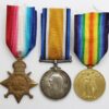 WW1 1914-15 Star Medal Trio - Pte. G. Lyne, 17th (2nd City Pals) Bn. Manchester Regiment - Wounded In Action (Somme)