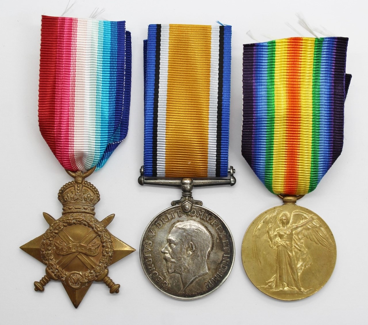 WW1 1914-15 Star Medal Trio - Pte. G. Lyne, 17th (2nd City Pals) Bn. Manchester Regiment - Wounded In Action (Somme)