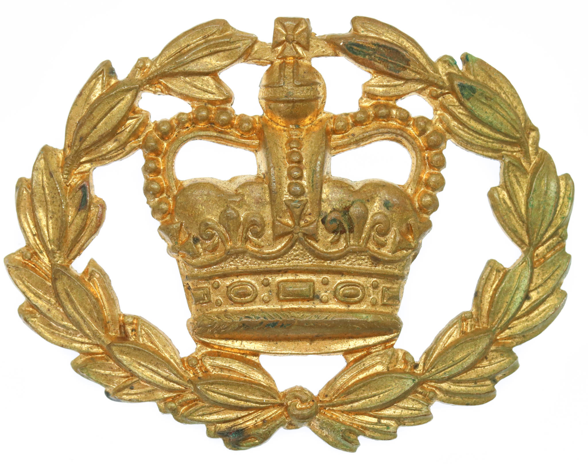 British Army Warrant Officer Class 2 W.O.II Brass Arm Badge - Queen's Crown