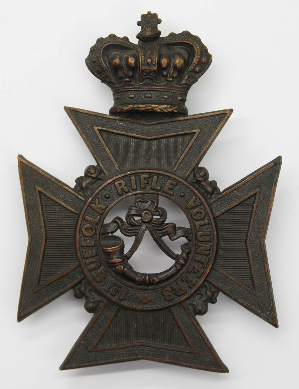 Victorian 1st Suffolk Rifle Volunteers Helmet Plate