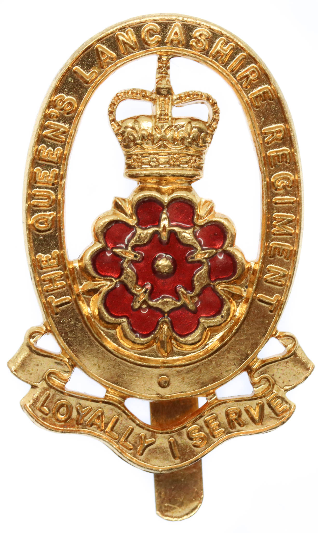 Queen's Lancashire Regiment Metal & Enamel Cap Badge