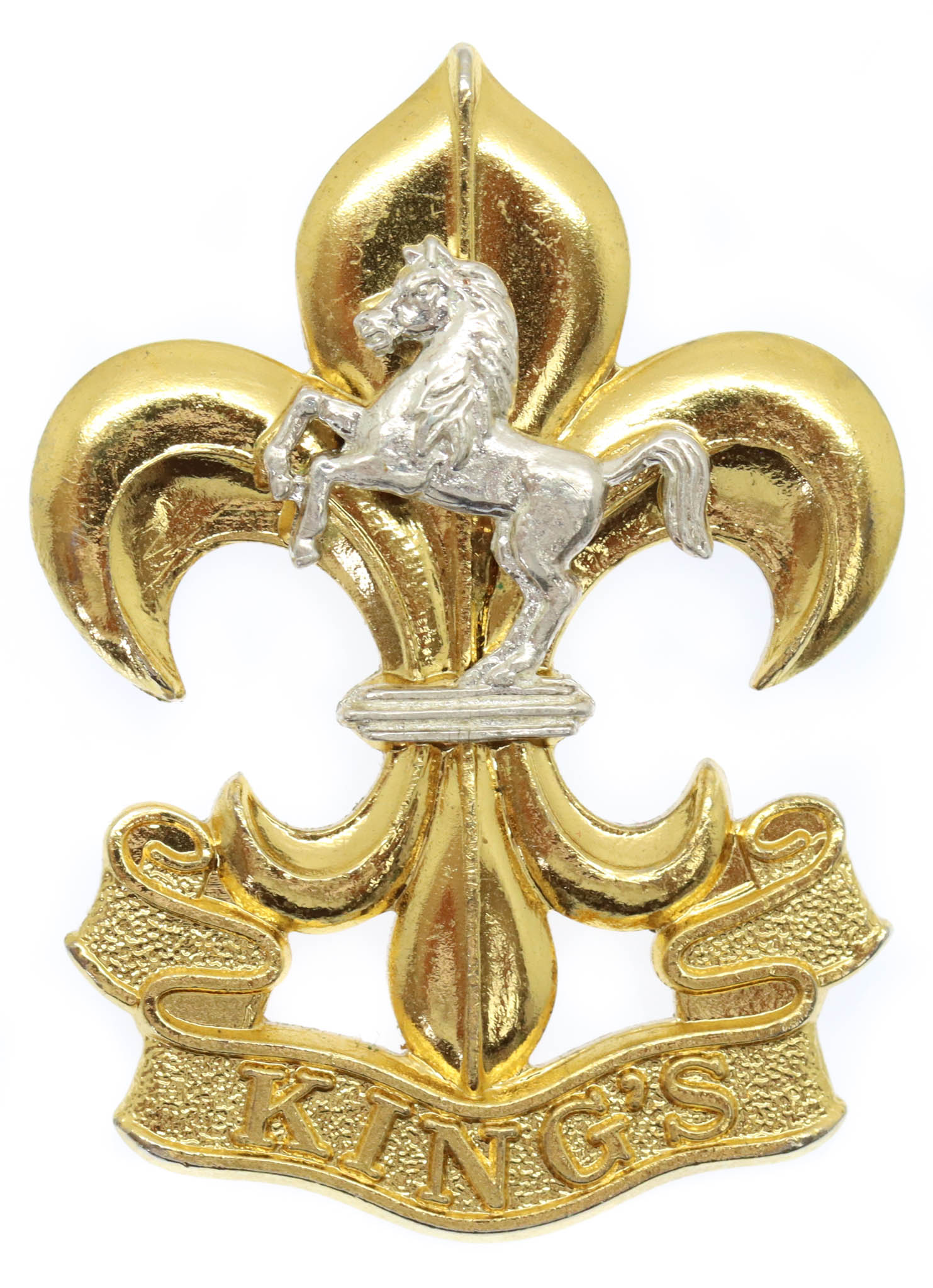 The King's Regiment Bi-metal Cap Badge
